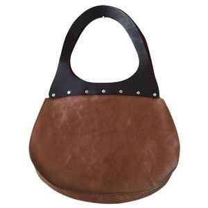 Dean. Distressed Brown Leather Circle Shoulder Bag